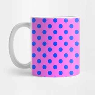 Blue Polka Dots Pattern on Purple Background Mug